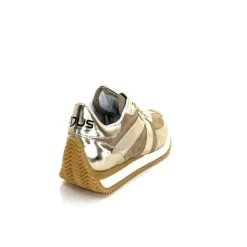 Sport|Baskets<Mjus Baskets Running L14111 Cuir Or Daim Beige Marron