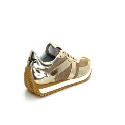 Sport|Baskets<Mjus Baskets Running L14111 Cuir Or Daim Beige Marron