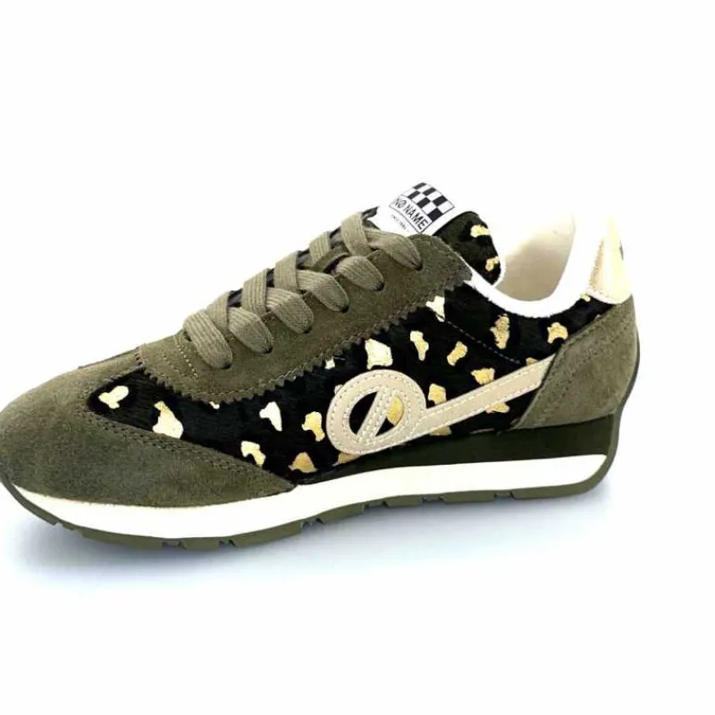 Sport Chic|Baskets<No Name Baskets Running City Run Jogger W Daim Léopard Doré Kaki