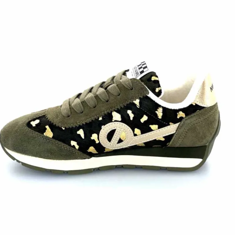 Sport Chic|Baskets<No Name Baskets Running City Run Jogger W Daim Léopard Doré Kaki