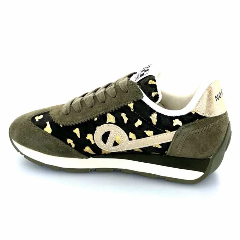 Sport Chic|Baskets<No Name Baskets Running City Run Jogger W Daim Léopard Doré Kaki