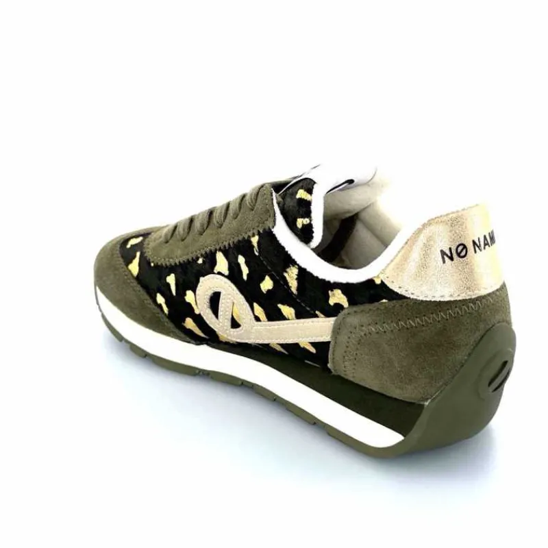Sport Chic|Baskets<No Name Baskets Running City Run Jogger W Daim Léopard Doré Kaki