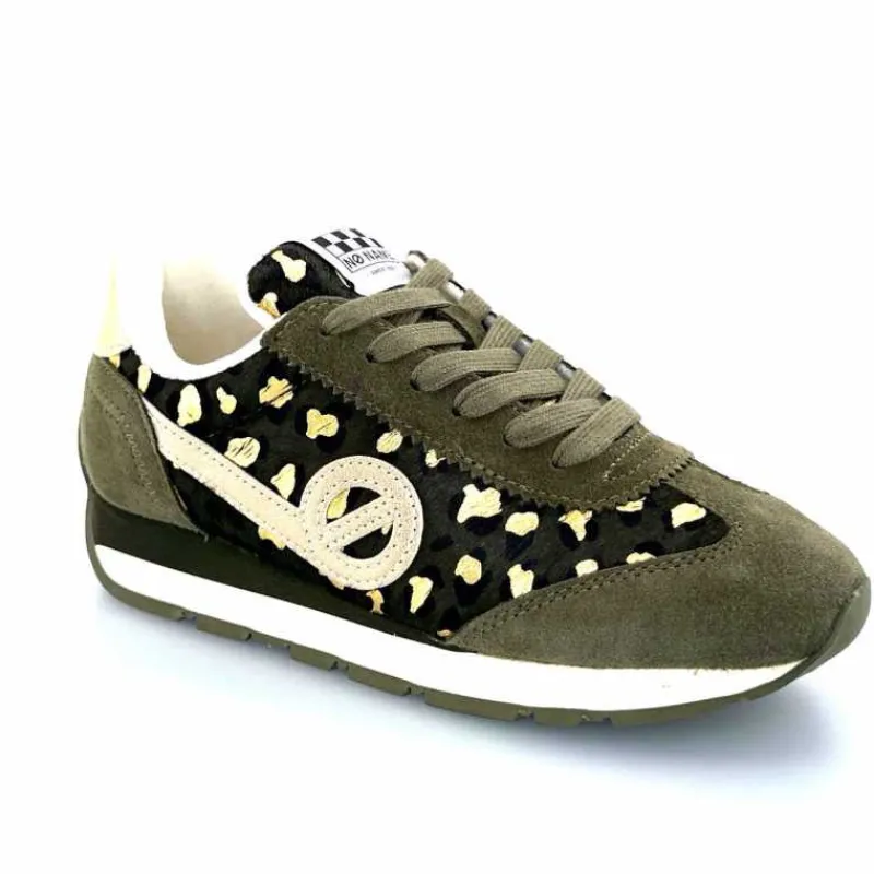 Sport Chic|Baskets<No Name Baskets Running City Run Jogger W Daim Léopard Doré Kaki