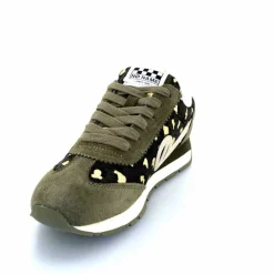 Sport Chic|Baskets<No Name Baskets Running City Run Jogger W Daim Léopard Doré Kaki