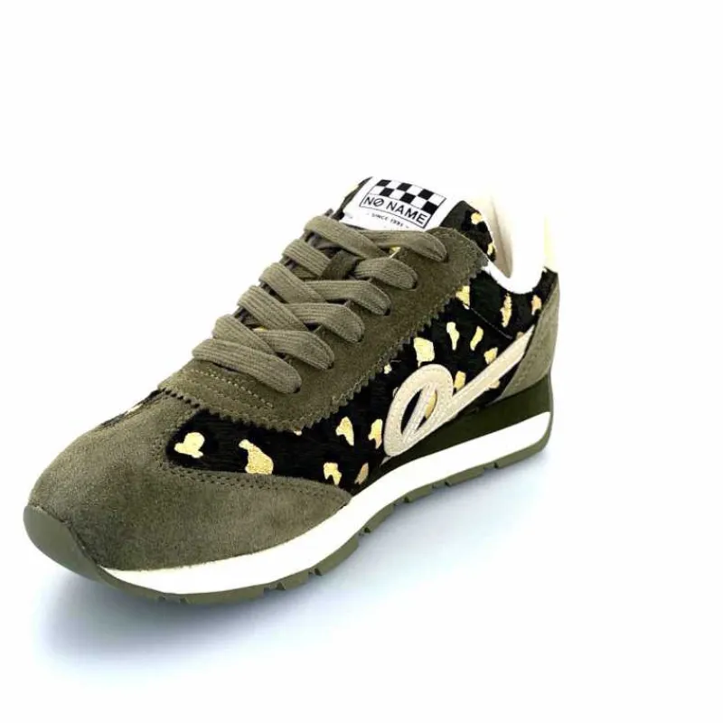 Sport Chic|Baskets<No Name Baskets Running City Run Jogger W Daim Léopard Doré Kaki