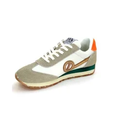Sport Chic|Baskets<No Name Baskets Running City Run Jogger W Daim Orange Textile Blanc Beige