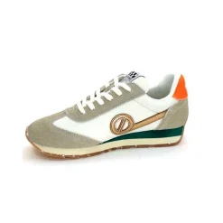 Sport Chic|Baskets<No Name Baskets Running City Run Jogger W Daim Orange Textile Blanc Beige