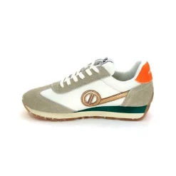 Sport Chic|Baskets<No Name Baskets Running City Run Jogger W Daim Orange Textile Blanc Beige