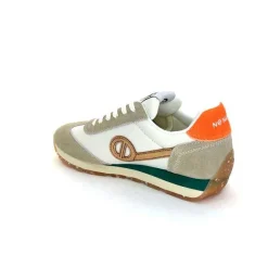 Sport Chic|Baskets<No Name Baskets Running City Run Jogger W Daim Orange Textile Blanc Beige