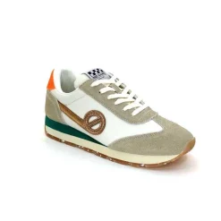 Sport Chic|Baskets<No Name Baskets Running City Run Jogger W Daim Orange Textile Blanc Beige