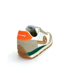 Sport Chic|Baskets<No Name Baskets Running City Run Jogger W Daim Orange Textile Blanc Beige