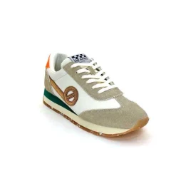 Sport Chic|Baskets<No Name Baskets Running City Run Jogger W Daim Orange Textile Blanc Beige