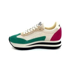 Teenager|Baskets<No Name Baskets Running Flex M Jogger W Daim Fuchsia Textile Beige Vert