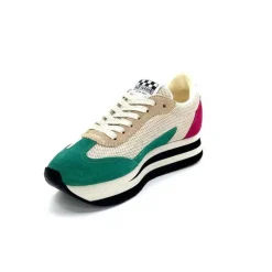 Teenager|Baskets<No Name Baskets Running Flex M Jogger W Daim Fuchsia Textile Beige Vert