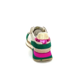 Teenager|Sport<No Name Baskets Running Mia Jogger W Daim Émeraude Beige Textile Beige et Fushia Vert