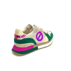 Teenager|Sport<No Name Baskets Running Mia Jogger W Daim Émeraude Beige Textile Beige et Fushia Vert