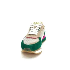 Teenager|Sport<No Name Baskets Running Mia Jogger W Daim Émeraude Beige Textile Beige et Fushia Vert