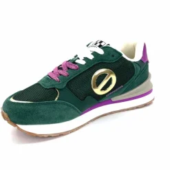 Sport|Baskets<No Name Baskets Running Tova Runner W Daim Vert Textile Vert Blanc Violet BlancFushiaVert