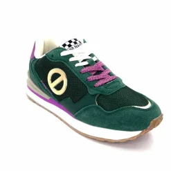 Sport|Baskets<No Name Baskets Running Tova Runner W Daim Vert Textile Vert Blanc Violet BlancFushiaVert