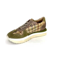 Sport Chic|Baskets<Requin Baskets Running Reqins Ursula Daim Raffia Multicolore Kaki