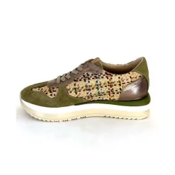 Sport Chic|Baskets<Requin Baskets Running Reqins Ursula Daim Raffia Multicolore Kaki