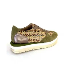 Sport Chic|Baskets<Requin Baskets Running Reqins Ursula Daim Raffia Multicolore Kaki