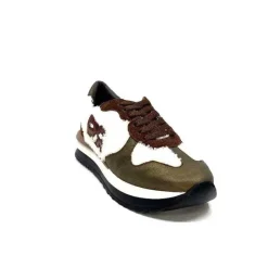 Montagne|Baskets<Requin Baskets Running Reqins Urielle Cuir Textile Ecru Marron