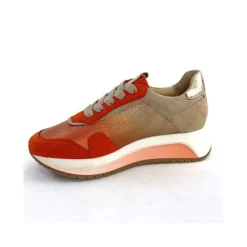 Sport Chic|Baskets<Softwaves Baskets Running 89401011 Cuir Daim Beige Orange