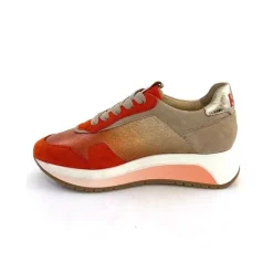 Sport Chic|Baskets<Softwaves Baskets Running 89401011 Cuir Daim Beige Orange