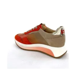 Sport Chic|Baskets<Softwaves Baskets Running 89401011 Cuir Daim Beige Orange