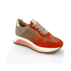 Sport Chic|Baskets<Softwaves Baskets Running 89401011 Cuir Daim Beige Orange