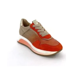 Sport Chic|Baskets<Softwaves Baskets Running 89401011 Cuir Daim Beige Orange