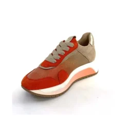 Sport Chic|Baskets<Softwaves Baskets Running 89401011 Cuir Daim Beige Orange