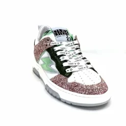 Teenager|Décontracté<Semerdjian Baskets SMR Chita 11377 Cuir Blanc Glitter Rose Vert