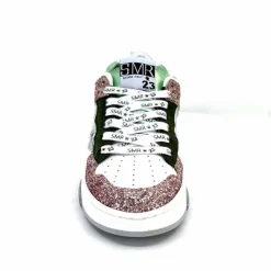 Teenager|Décontracté<Semerdjian Baskets SMR Chita 11377 Cuir Blanc Glitter Rose Vert