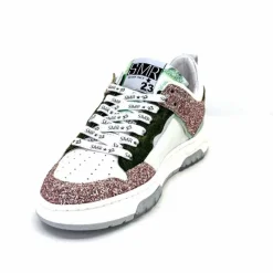 Teenager|Décontracté<Semerdjian Baskets SMR Chita 11377 Cuir Blanc Glitter Rose Vert