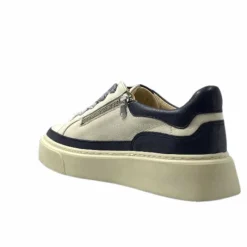 Sport Chic|Baskets<Softwaves Baskets 8.80.01/03 Cuir Crème &amp; Marine