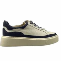 Sport Chic|Baskets<Softwaves Baskets 8.80.01/03 Cuir Crème &amp; Marine