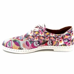 Fantaisie|Baskets<428-ivoire Baskets Souples Ivoire P420 Cuir Imprimé Multicolore