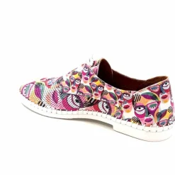 Fantaisie|Baskets<428-ivoire Baskets Souples Ivoire P420 Cuir Imprimé Multicolore