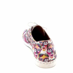 Fantaisie|Baskets<428-ivoire Baskets Souples Ivoire P420 Cuir Imprimé Multicolore