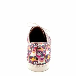 Fantaisie|Baskets<428-ivoire Baskets Souples Ivoire P420 Cuir Imprimé Multicolore