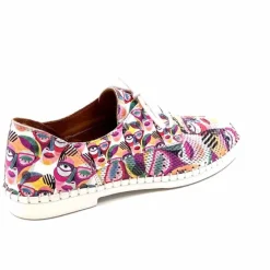 Fantaisie|Baskets<428-ivoire Baskets Souples Ivoire P420 Cuir Imprimé Multicolore