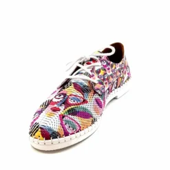 Fantaisie|Baskets<428-ivoire Baskets Souples Ivoire P420 Cuir Imprimé Multicolore