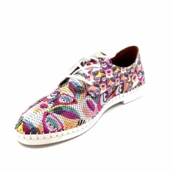 Fantaisie|Baskets<428-ivoire Baskets Souples Ivoire P420 Cuir Imprimé Multicolore