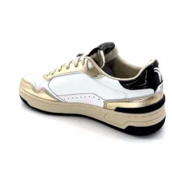 Teenager|Basic<Victoria Baskets 8800121 Cuir Doré Noir Blanc