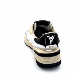 Teenager|Basic<Victoria Baskets 8800121 Cuir Doré Noir Blanc