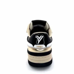 Teenager|Basic<Victoria Baskets 8800121 Cuir Doré Noir Blanc