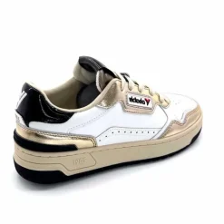 Teenager|Basic<Victoria Baskets 8800121 Cuir Doré Noir Blanc