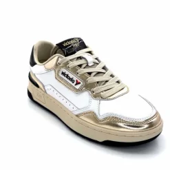 Teenager|Basic<Victoria Baskets 8800121 Cuir Doré Noir Blanc